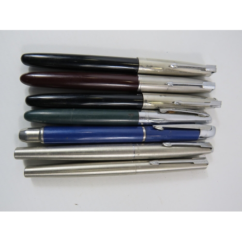 183 - 6 Parker Fountain pens, plus one other.