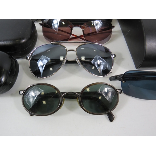 187 - Various Sunglasses Prada, Ray-ban, Storm and Armani plus a few empty cases.