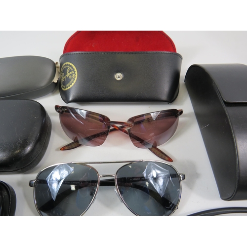 187 - Various Sunglasses Prada, Ray-ban, Storm and Armani plus a few empty cases.