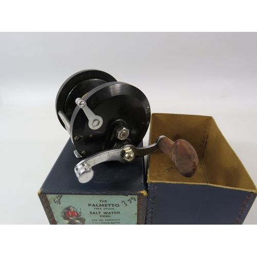 188 - Horrocks and Ibbotson vintage salt water fishing reel, with original box.