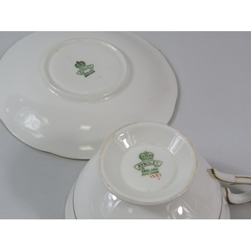 4 - Anysley Cabbage Rose Cup and Saucer signed JA Bailey. (Crack to handle see pics).