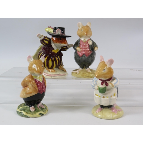 5 - Four Royal Doulton Bramley Hedge figurines, all with boxes. The tallest measures 10cm. (1 has slight... 