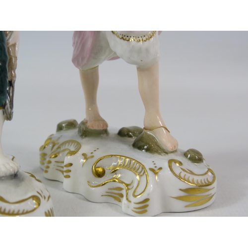 6 - 2 Royal Crown Derby Figurines by Edward Drew, 12 cm tall (1 has had a repair see pics).