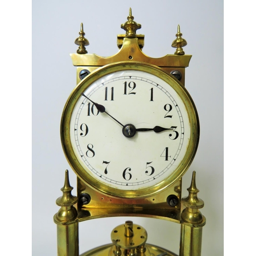 40 - Gustav Becker Anniversary Clock, Serial Number 2450513. Appears to be in running order. Glass dome. ... 