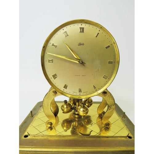 44 - Schatz 1000 day Anniversary clock. Geman made. Comes with Adjustable brass base. In running order bu... 