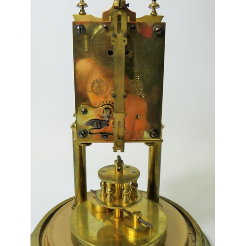 45 - Gustav Becker Anniversary Clock, Serial Number 2264113. Appears to be in running order. Glass dome. ... 