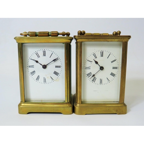 59 - Two Brass Carriage Clocks, Both Non runners. For spares or repairs.   See photos.