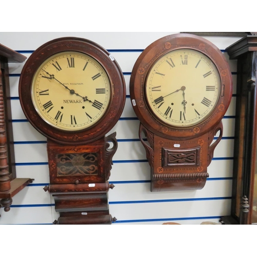 71 - Two Oak Cased Wall clocks, one intermittent runner , Martin Wilkinson of Worksop plus one other for ... 