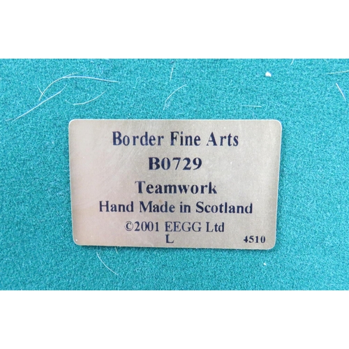 82 - Border Fine arts Model entitled 'Teamwork' by Ray Ayres. On Wooden Plinth. BO729  2001.Limited Editi... 