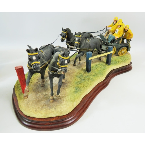 82 - Border Fine arts Model entitled 'Teamwork' by Ray Ayres. On Wooden Plinth. BO729  2001.Limited Editi... 