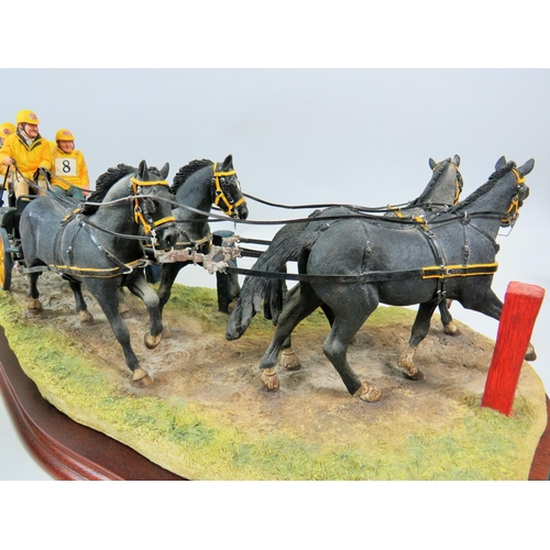 82 - Border Fine arts Model entitled 'Teamwork' by Ray Ayres. On Wooden Plinth. BO729  2001.Limited Editi... 