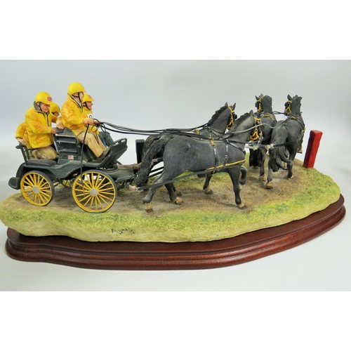 82 - Border Fine arts Model entitled 'Teamwork' by Ray Ayres. On Wooden Plinth. BO729  2001.Limited Editi... 