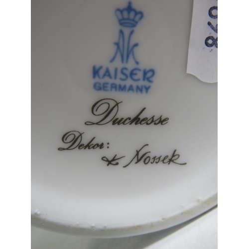 102 - 2 Kaiser German Porcelain vases 22cm tall in the Duchesse and Etude patterns.