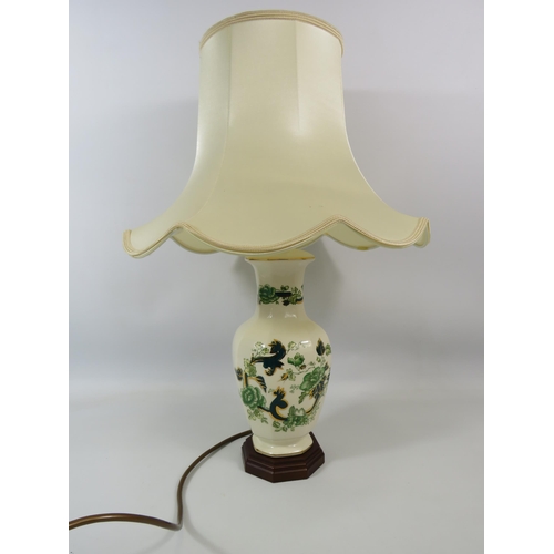 118 - Masons Green Chartruese table lamp with shade.