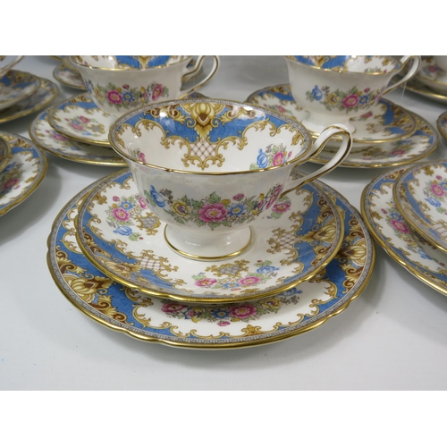 123 - 42 Pieces of Shelley Sheraton Teaset, 2 cake plates, Teapot, 12 cups, saucers and side plates plus s... 