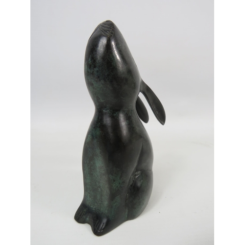 125 - Bronze Rabbit sculpture approx 16cm tall.