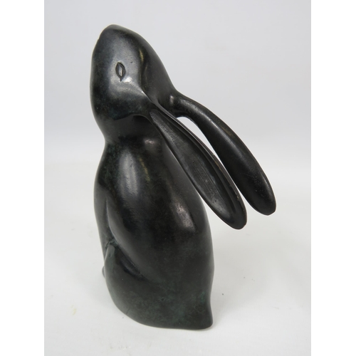 125 - Bronze Rabbit sculpture approx 16cm tall.