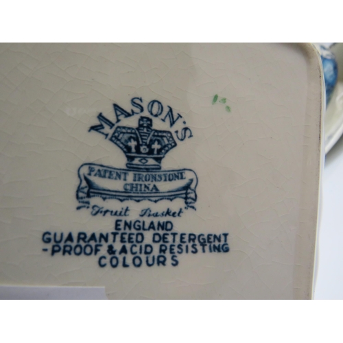 308 - 9 Pieces of Masons Ironstone china in the fruit basket pattern.