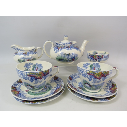 314 - Spode Byrons tea for two set. (very minor chip to inner of spout.)