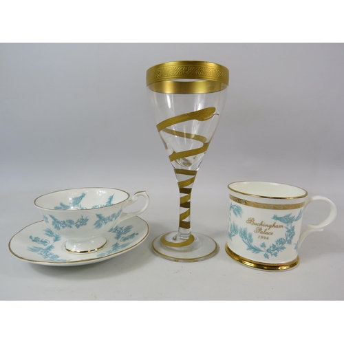 315 - Buckingham Palace collection lot including a 24ct gold snake glass.