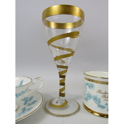 315 - Buckingham Palace collection lot including a 24ct gold snake glass.