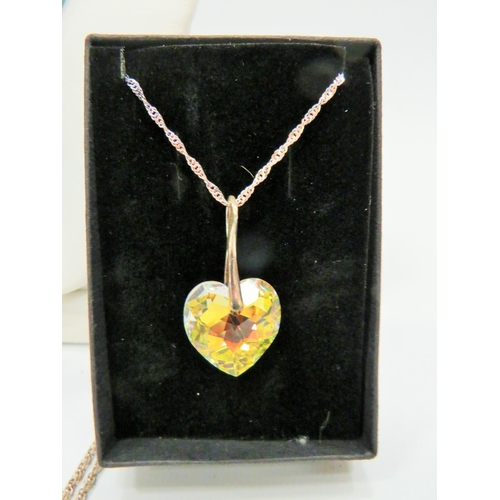 193 - Selection of Silver based jewellery to include a Swarovski heart pendant on silver chain (boxed) alo... 