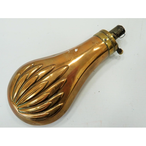 229 - Vintage Brass gunpowder horn. See photos.