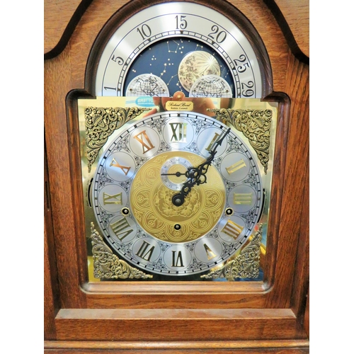 230 - Large and lovely reproduction Chiming long case clock by Richard Broad of Bodmin, Cornwall. Features... 