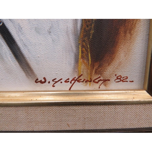 233 - Two very well painted, Oil on Canvas studies of Arabic Gentlemen. Each signed  W. Y. Chung  82.   Bo... 