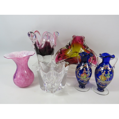 321 - Mixed art glass lot including Chribska, Orrefors, Italian glass etc