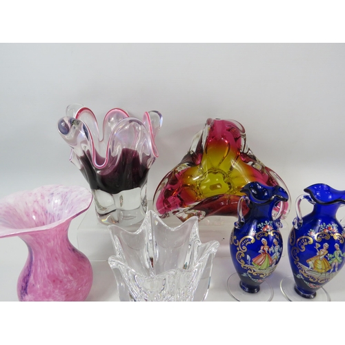 321 - Mixed art glass lot including Chribska, Orrefors, Italian glass etc