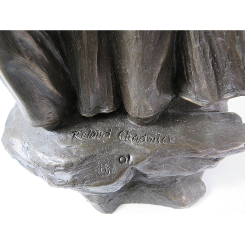 372 - Roland Chadwick Heredities bronze resin lovers figurine, 35cm tall.