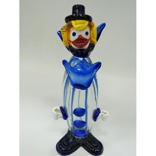 293 - Large Murano Clown in good order which measures approx 11 inches tall.  Light damage to bottom of hi... 