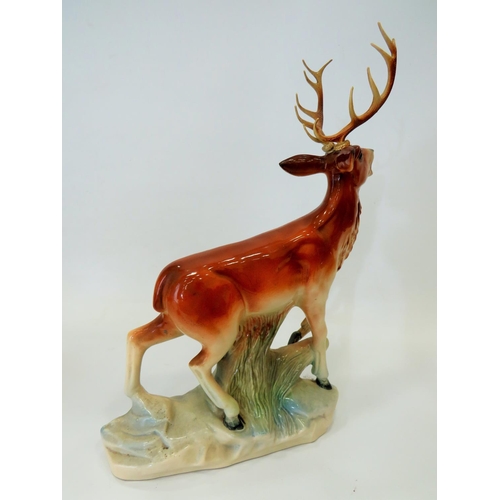 294 - Large Dutch made ceramic model of a Red Deer stag along with a leonardo model of a Hereford bull.