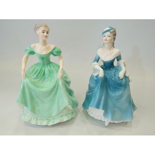 299 - Two Coalport figurines, both approx 8 inches tall. See photos.