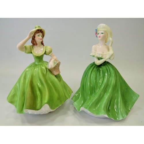 300 - Two Coalport figurines, both approx 8 inches tall. See photos.