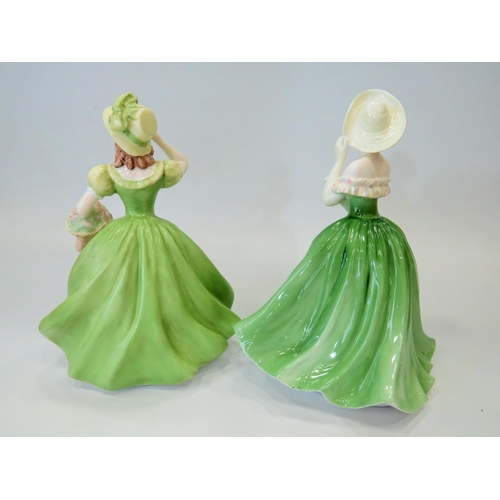 300 - Two Coalport figurines, both approx 8 inches tall. See photos.