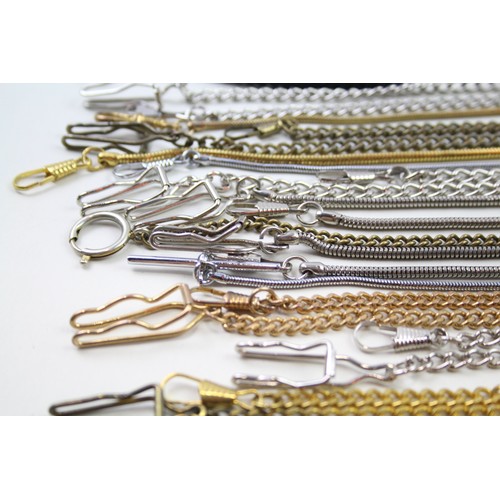 205 - Job Lot Assorted POCKET WATCH CHAINS / ALBERTS Inc. Gold / Silver Tone Etc. x 18    2141733