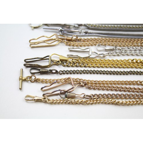 205 - Job Lot Assorted POCKET WATCH CHAINS / ALBERTS Inc. Gold / Silver Tone Etc. x 18    2141733