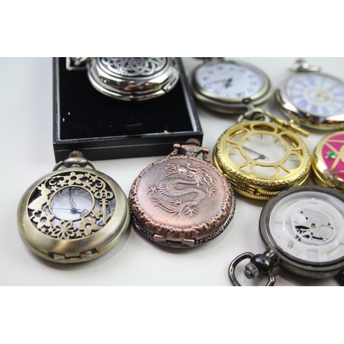 206 - Job Lot Men's Collectors POCKET WATCHES Quartz Untested Assorted Themes x 12   2141780