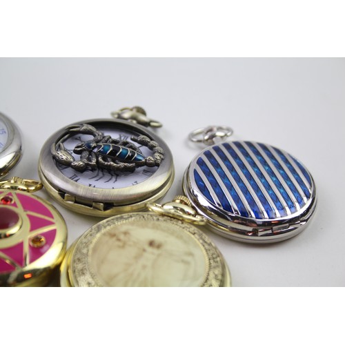 206 - Job Lot Men's Collectors POCKET WATCHES Quartz Untested Assorted Themes x 12   2141780