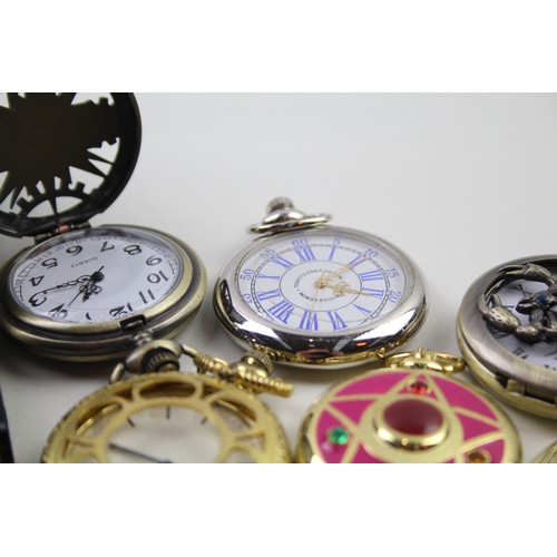 206 - Job Lot Men's Collectors POCKET WATCHES Quartz Untested Assorted Themes x 12   2141780