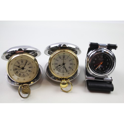 209 - DALVEY OF SCOTLAND Travel / Desk Clocks Quartz WORKING New Batteries Fitted x 3    848796