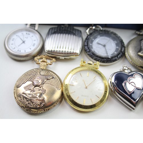 210 - Job Lot Men's Collectors POCKET WATCHES Quartz Untested Assorted Themes x 12    2141787