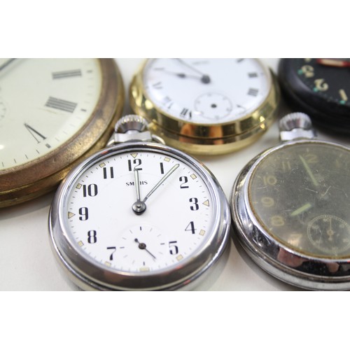 213 - SMITHS Gents Vintage Assorted POCKET WATCHES Hand-wind Spares & Repairs x 6     2141706