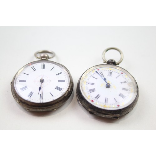 214 - SILVER Mixed Purity Women's Vintage FOB WATCHES Key-wind Non-Working x 2     405642