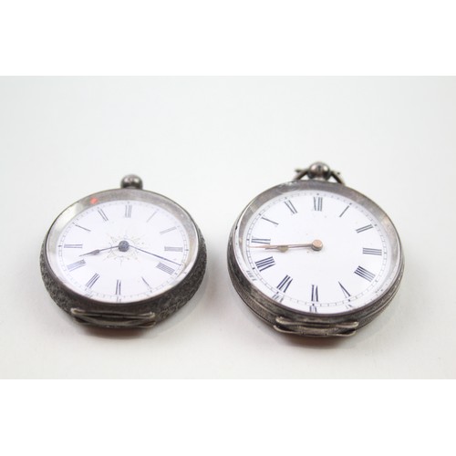 215 - SILVER Mixed Purity Women's Vintage FOB WATCHES Key-wind Non-Working x 2     405643