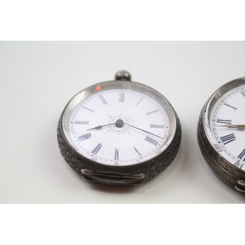 215 - SILVER Mixed Purity Women's Vintage FOB WATCHES Key-wind Non-Working x 2     405643