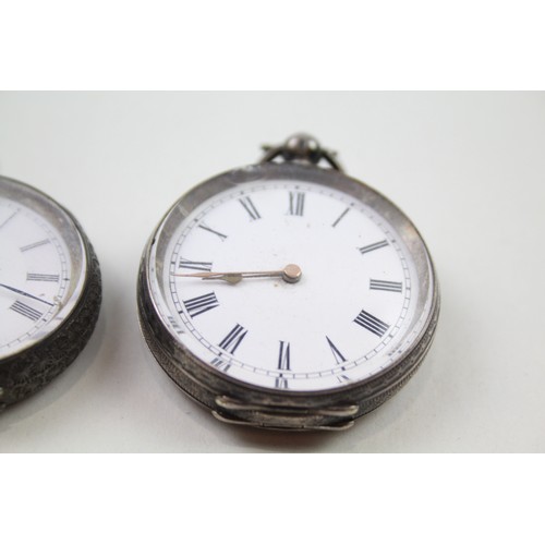 215 - SILVER Mixed Purity Women's Vintage FOB WATCHES Key-wind Non-Working x 2     405643