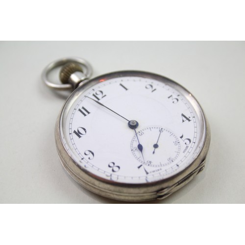 216 - STERLING SILVER Men's Vintage POCKET WATCH Hand-Wind WORKING     2111481